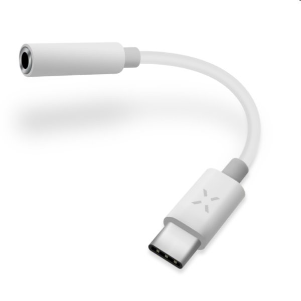FIXED LINK Redukcia pre pripojenie slúchadiel z USB-C na 3,5 mm jack s DAC chipom, biela FIXL-CJD-WH