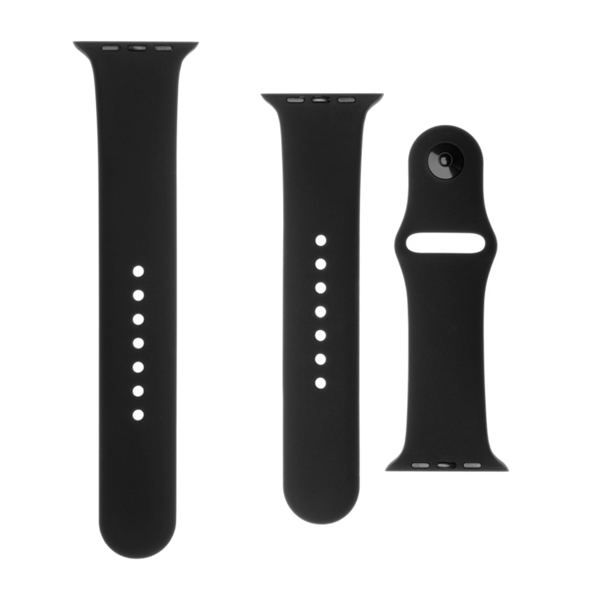 FIXED Set silikónových remienkov pre Apple Watch 424445 mm, čierna FIXSST-434-BK