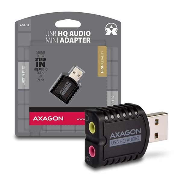 E-shop AXAGON ADA-17 USB2.0 - Stereo HQ Audio Mini Adapter 24bit 96 kHz zvuková karta ADA-17