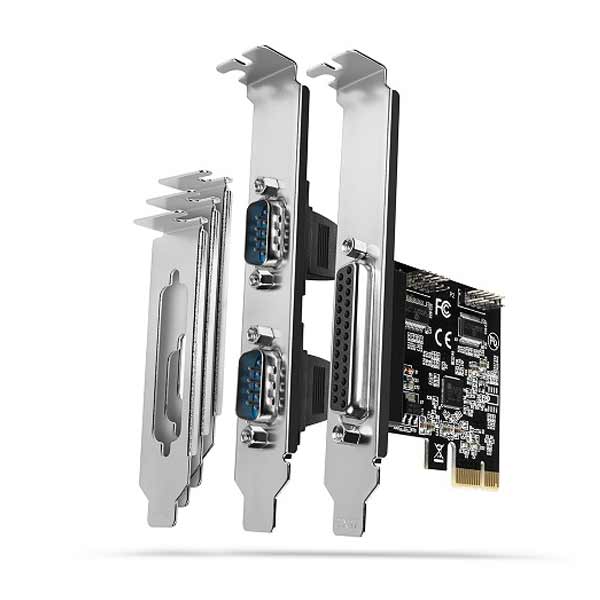 AXAGON PCEA-PSN PCI-Express adaptér čip ASIX AX99100 1x paralelný + 2x sériový port + LP