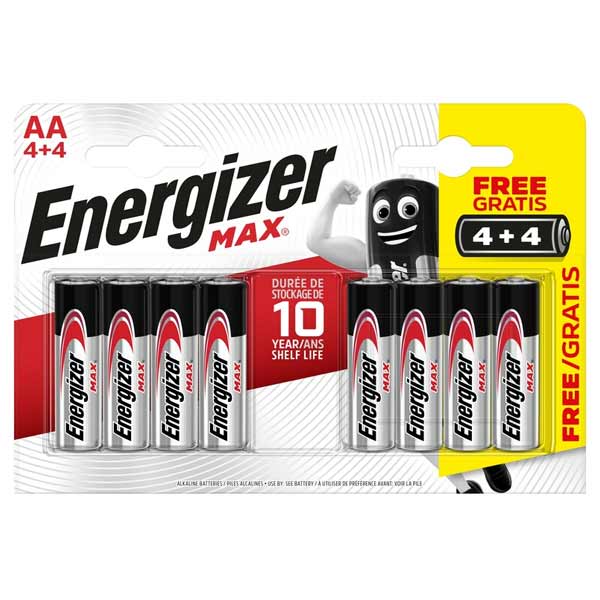 Energizer tužkové batérie AA/4+4 zdarma