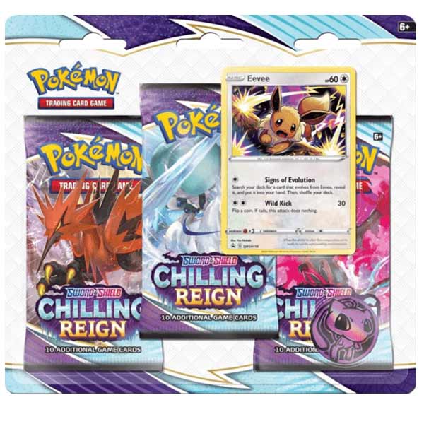 Kartová hra Pokémon TCG Sword & Shield 6 Chilling Reign 3 pack Blister Eevee (Pokémon)