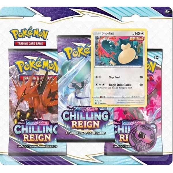 Kartová hra Pokémon TCG Sword & Shield 6 Chilling Reign 3 pack Blister Snorlax (Pokémon)