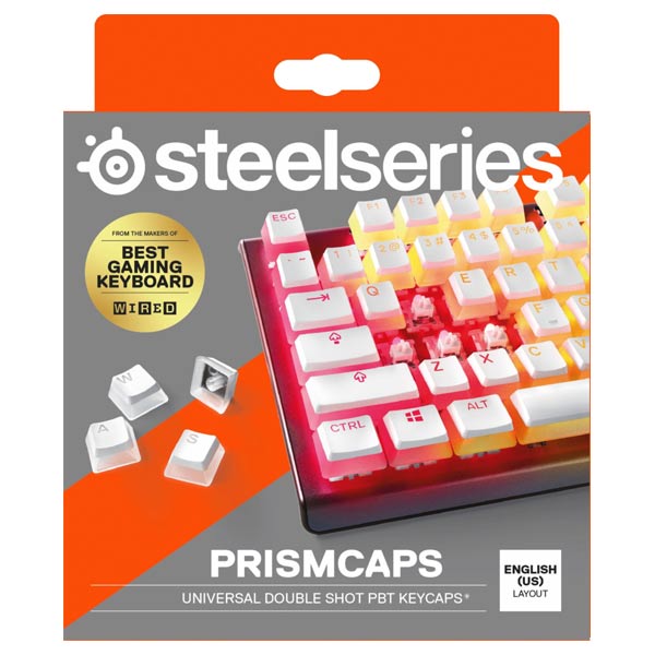 Klávesy SteelSeries PrismCAPS biele, US