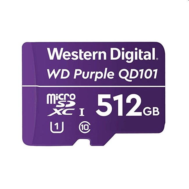 WD MicroSDXC karta 512GB Purple WDD512G1P0C Class 10 (R:100/W:60 MB/s)