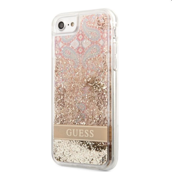 Zadný kryt Guess Liquid Glitter Paisley pre Apple iPhone 7/8/SE2020/SE2022, zlatá