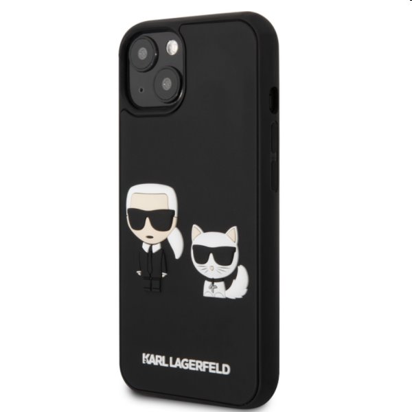 Zadný Karl Lagerfeld and Choupette 3D pre Apple iPhone 13 mini, čierna Zadný Karl Lagerfeld and Choupette 3D pre Apple iPhone 13 mini, čierna
