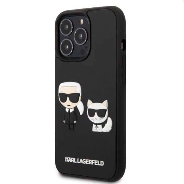 Zadný Karl Lagerfeld and Choupette 3D pre Apple iPhone 13 Pro, čierna