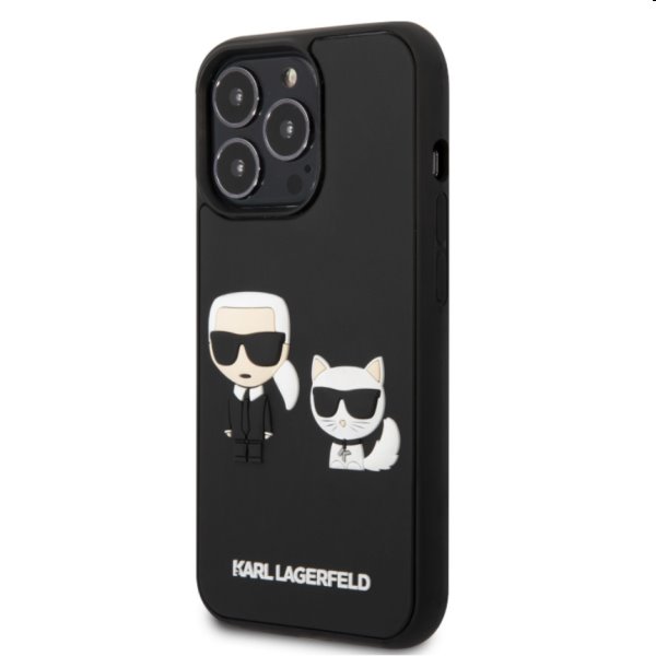 Zadný Karl Lagerfeld and Choupette 3D pre Apple iPhone 13 Pro Max, čierna