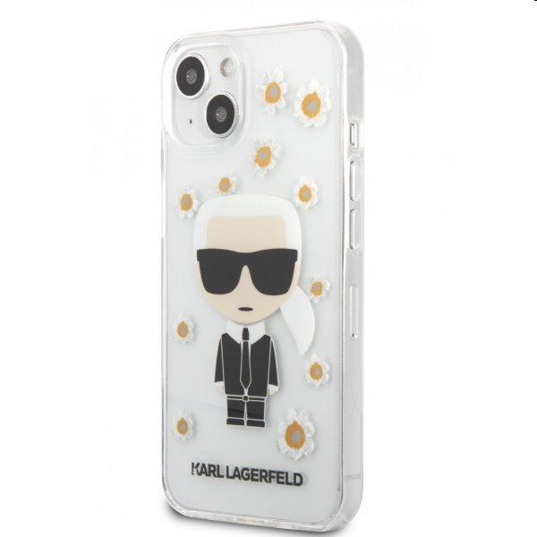 Zadný Karl Lagerfeld Ikonik Flower pre Apple iPhone 13, transparetná