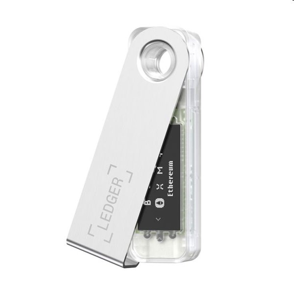 Ledger Nano S Plus hardvérová peňaženka na kryptomeny, transparentná