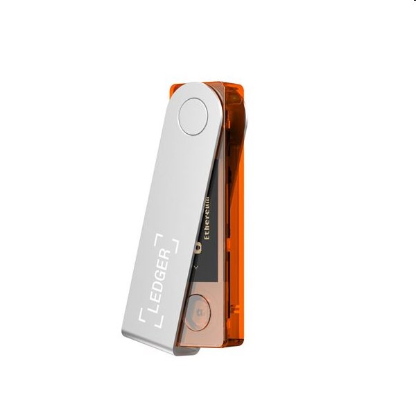 Ledger Nano X hardvérová peňaženka na kryptomeny, oranžová