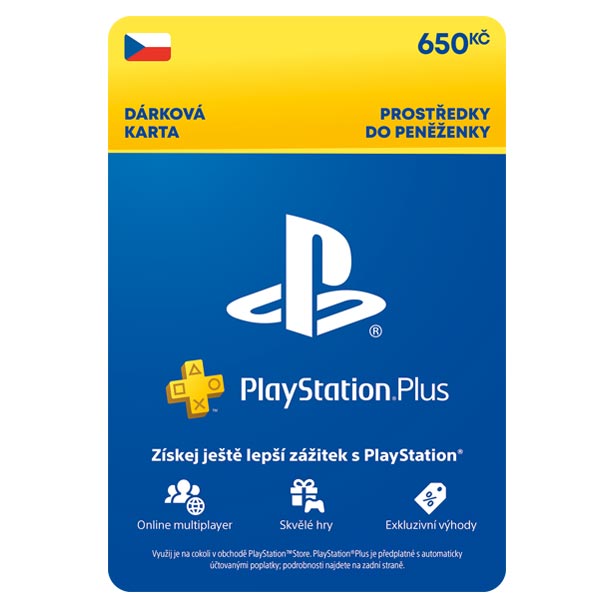 PlayStation Plus Essential Gift Card 650 Kč (3M členstvo)