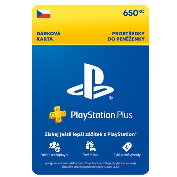 PlayStation Plus Essential Gift Card 650 Kč (3M členstvo) PlayStation Plus Essential Gift Card 650 Kč (3M členstvo)