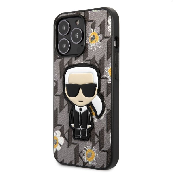 Zadný Karl Lagerfeld Ikonik Flower pre Apple iPhone 13 Pro Max, šedá