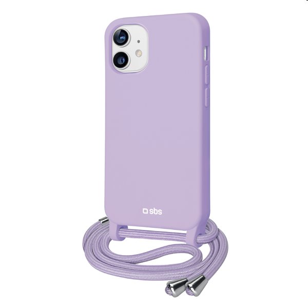 SBS Colourful cover with neck strap for Apple iPhone 12/12 Pro, purple