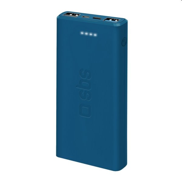 SBS powerbanka 10000 mAh, 2x USB, 2,1 A, svetlá modrá