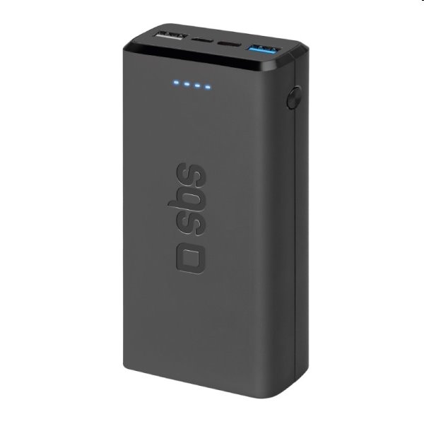 SBS Powerbank 20 000 mAh mAh, 2x USB, 2,1 A, čierna