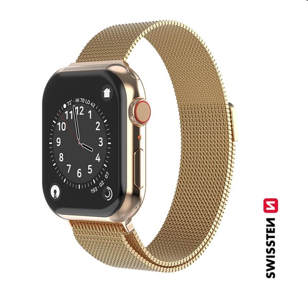 Swissten Milanese Remienok pre Apple Watch 42-44, zlatá