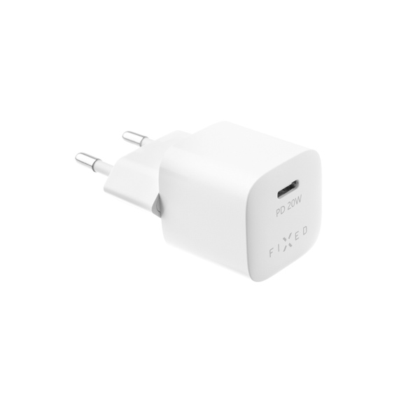 FIXED Mini nabíjačka s USB-C výstupom a PD, 20 W, biela