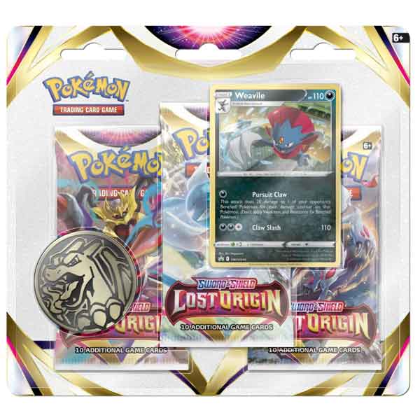 Kartová hra Pokémon TCG Sword & Shield 11 Lost Origin 3 pack Blister Weavile (Pokémon)