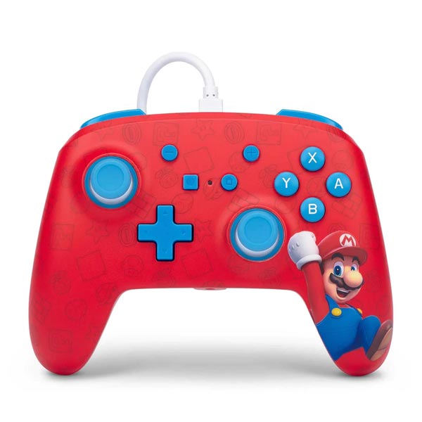 Káblový ovládač PowerA Enhanced pre Nintendo Switch, Woo-Hoo! Mario
