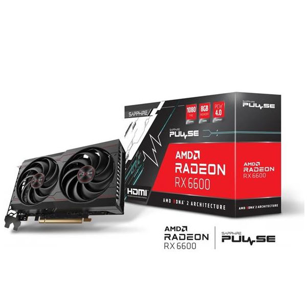 Sapphire PULSE AMD Radeon RX 6600 8GB128-bit GDDR6 HDMI 3xDP 11310-01-20G