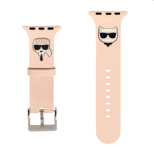 Karl Lagerfeld Karl and Choupette remienok pre Apple Watch 42/44 mm, ružová