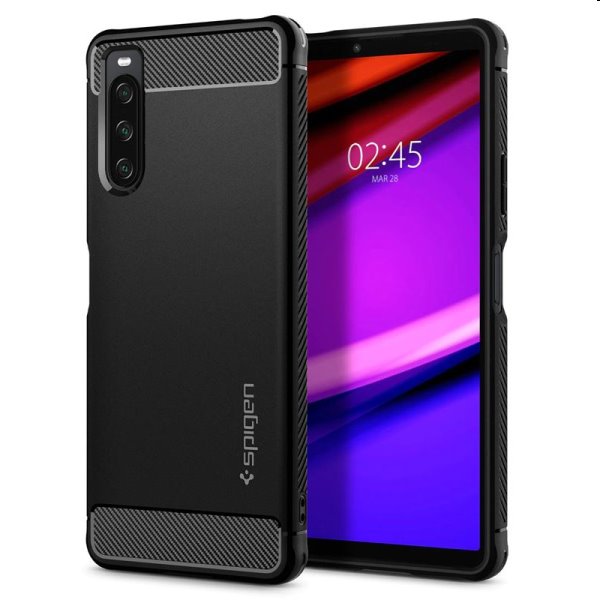 Puzdro Spigen Rugged Armor pre Sony Xperia 10 IV, čierne Puzdro Spigen Rugged Armor pre Sony Xperia 10 IV, čierne
