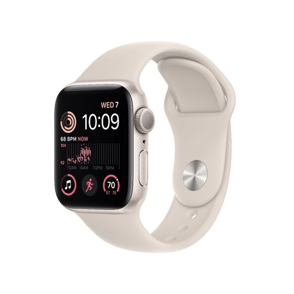 Apple Watch SE 2 GPS, 44mm, hviezdna biela, hliníkové puzdro, Trieda A - použité, záruka 12 mesiacov