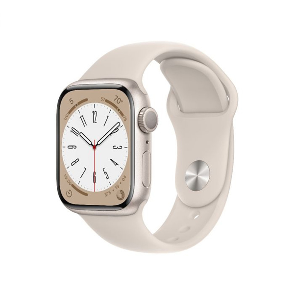 Apple Watch Series 8 GPS, 41mm, hviezdna biela, hliníkové puzdro, Trieda C - použité, záruka 12 mesiacov