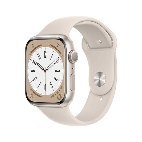 Apple Watch Series 8 GPS, 45mm, hviezdna biela, hliníková, Trieda C - použité, záruka 12 mesiacov