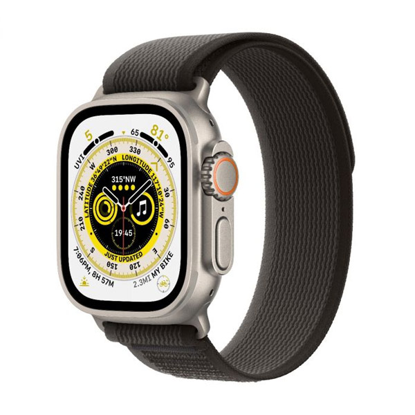 Apple Watch Ultra GPS + Cellular 49mm Titanium Case with Black/Gray Trail Loop - S/M