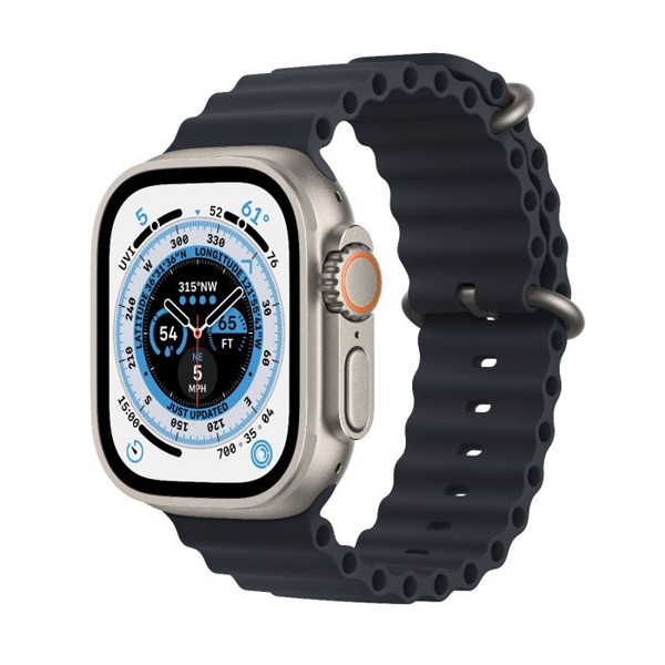 Apple Watch Ultra GPS + Cellular 49mm Titanium Case with Midnight Ocean Band