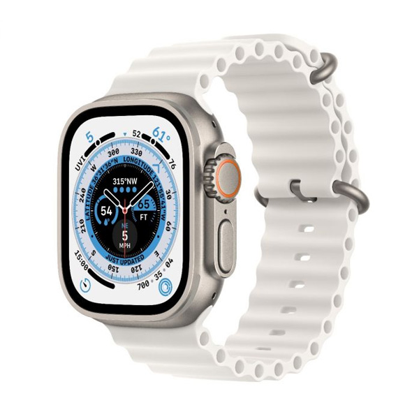 Apple Watch Ultra GPS + Cellular 49mm Titanium Case with White Ocean Band