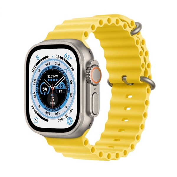 Apple Watch Ultra GPS + Cellular 49mm Titanium Case with Yellow Ocean Band