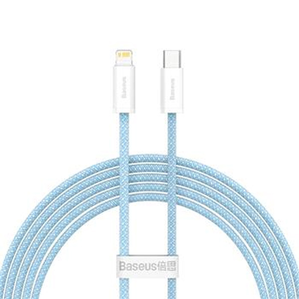 Baseus rýchlo nabíjací datový kábel USB-C/Lightning 2m, modrý