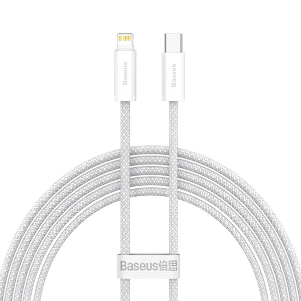 Baseus rýchlo nabíjací datový kábel USB-C/Lightning 2m, biely 57983110067