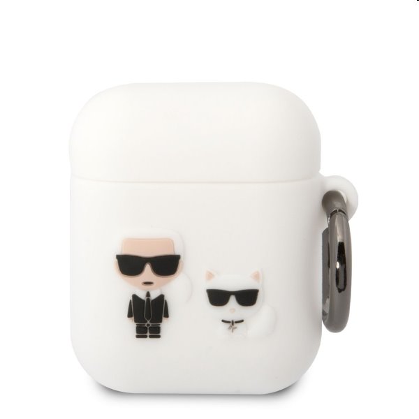 Karl Lagerfeld and Choupette silikónový obal pre Apple Airpods 12, biely 57983111281