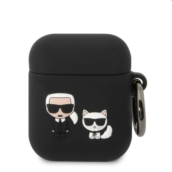 Karl Lagerfeld and Choupette silikónový obal pre Apple Airpods 12, čierne 57983111278