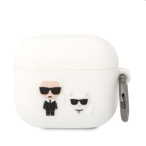 Karl Lagerfeld and Choupette silikónový obal pre Apple Airpods 3, biely 57983111283