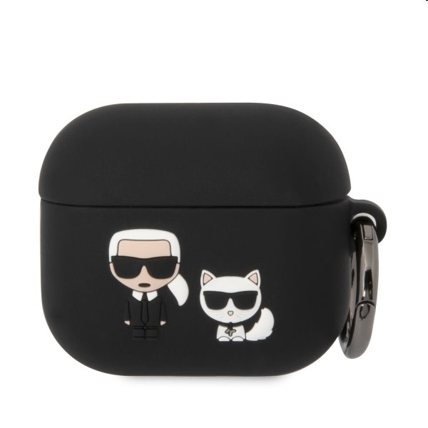 Karl Lagerfeld and Choupette silikónový obal pre Apple Airpods 3, čierny Karl Lagerfeld and Choupette silikónový obal pre Apple Airpods 3, čierny