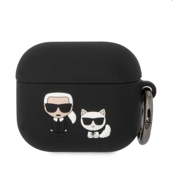 Karl Lagerfeld and Choupette silikónový obal pre Apple Airpods 3, čierny