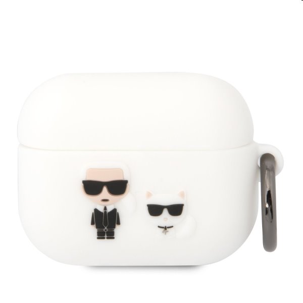 Karl Lagerfeld and Choupette silikónový obal pre Apple Airpods Pro, biely Karl Lagerfeld and Choupette silikónový obal pre Apple Airpods Pro, biely