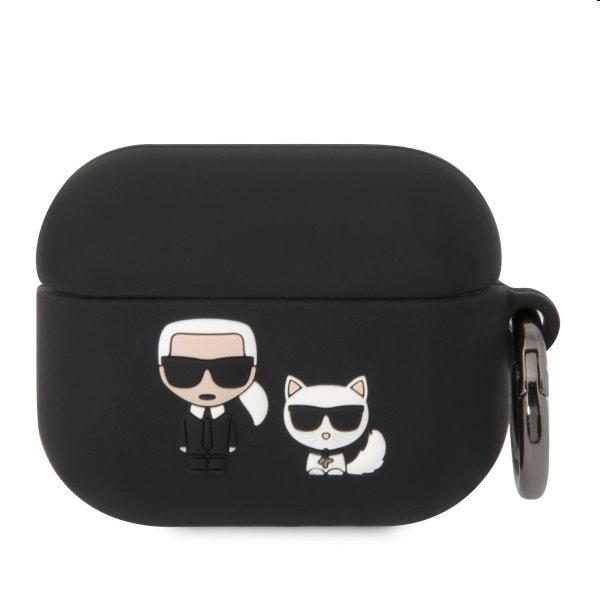 Karl Lagerfeld and Choupette silikónový obal pre Apple Airpods Pro, čierne