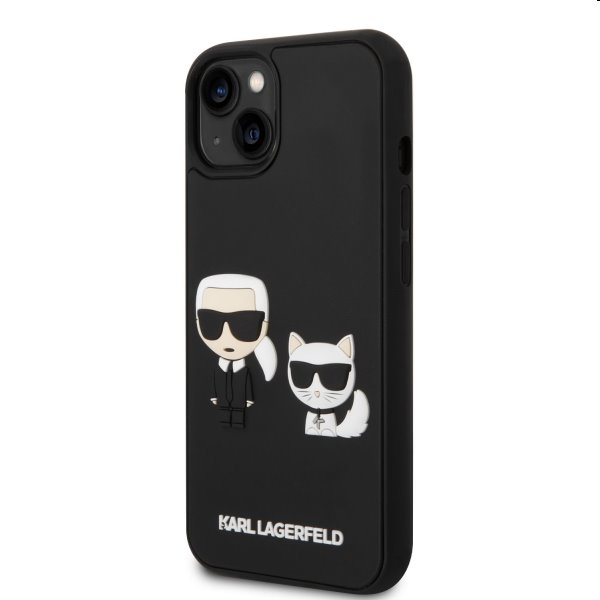 Zadný Karl Lagerfeld and Choupette 3D pre Apple iPhone 14 Plus, čierna Zadný Karl Lagerfeld and Choupette 3D pre Apple iPhone 14 Plus, čierna