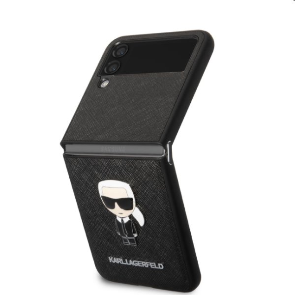 Zadný kryt Karl Lagerfeld PU Saffiano Ikonik for Samsung Galaxy Z Flip4, čierna