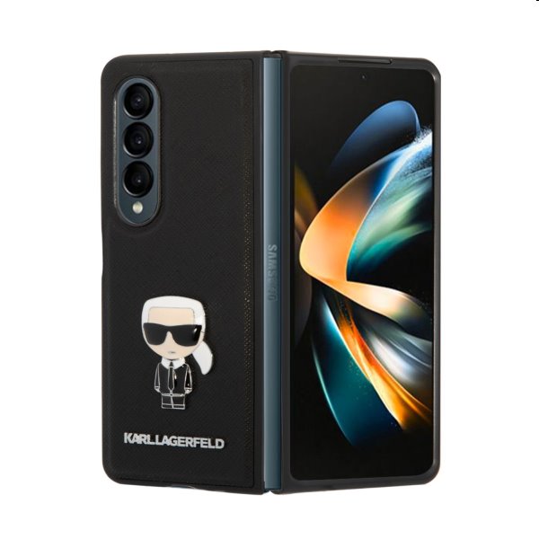 Puzdro Karl Lagerfeld PU Saffiano Ikonik for Samsung Galaxy Z Fold4, čierne