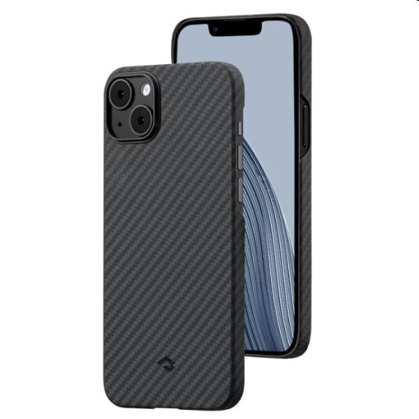 Puzdro Pitaka MagEZ z aramidových vlákien pre Apple iPhone 14,čierne/šedé