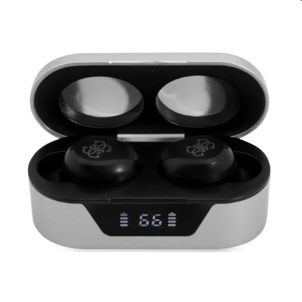Guess True bezdrôtové Classic Logo Stereo slúchadlá, strieborné Guess True bezdrôtové Classic Logo Stereo slúchadlá, strieborné